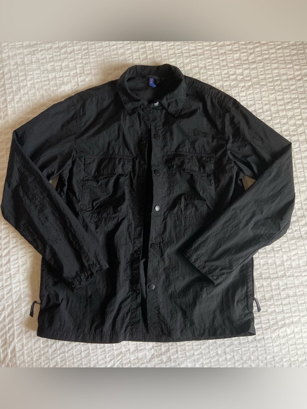 H&M Divided Men's Black Long-Sleeve Utility / Overshirt Jacket size S